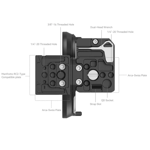 SmallRig Canon R Series Rotatable Horizontal-to-Vertical Mount Plate Kit 4300
