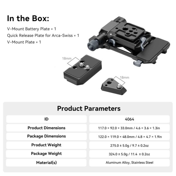 Smallrig Compact V-Mount Battery Mounting System 4064