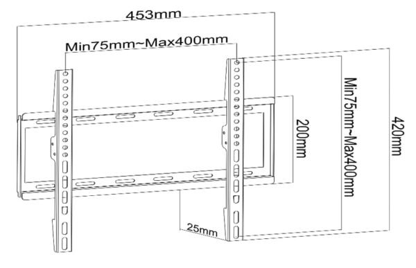 ALB-63F Fixed Wall Mount For 23"- 63"