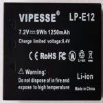 VIPESSE LP-E12 Battery for Canon Eos M/100D/EOSM/EOS100D