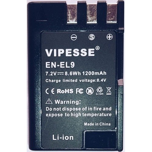 VIPESSE EN-EL9,EN EL9a Battery Compatible with Nikon D40, D40X, D60, D3000, D5000 Cameras