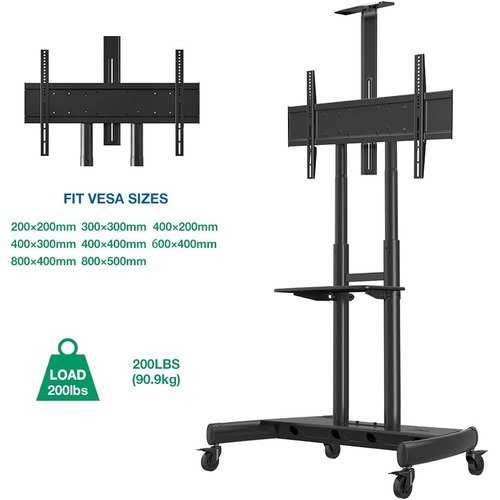 NB North Bayou Mobile TV Cart TV Stand with Wheels AVA1800-70-1P