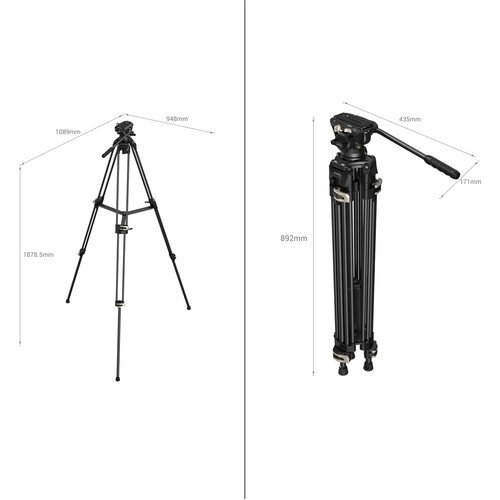 SmallRig AD-01 Heavy-Duty Tripod with Fluid Head - 3751B