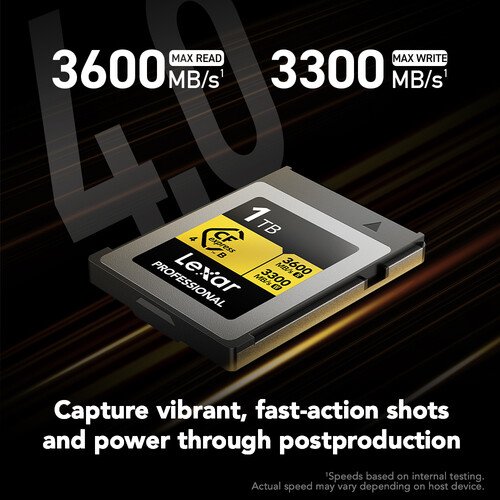 Lexar 1TB Professional GOLD CFexpress 4.0 Type B Memory Card